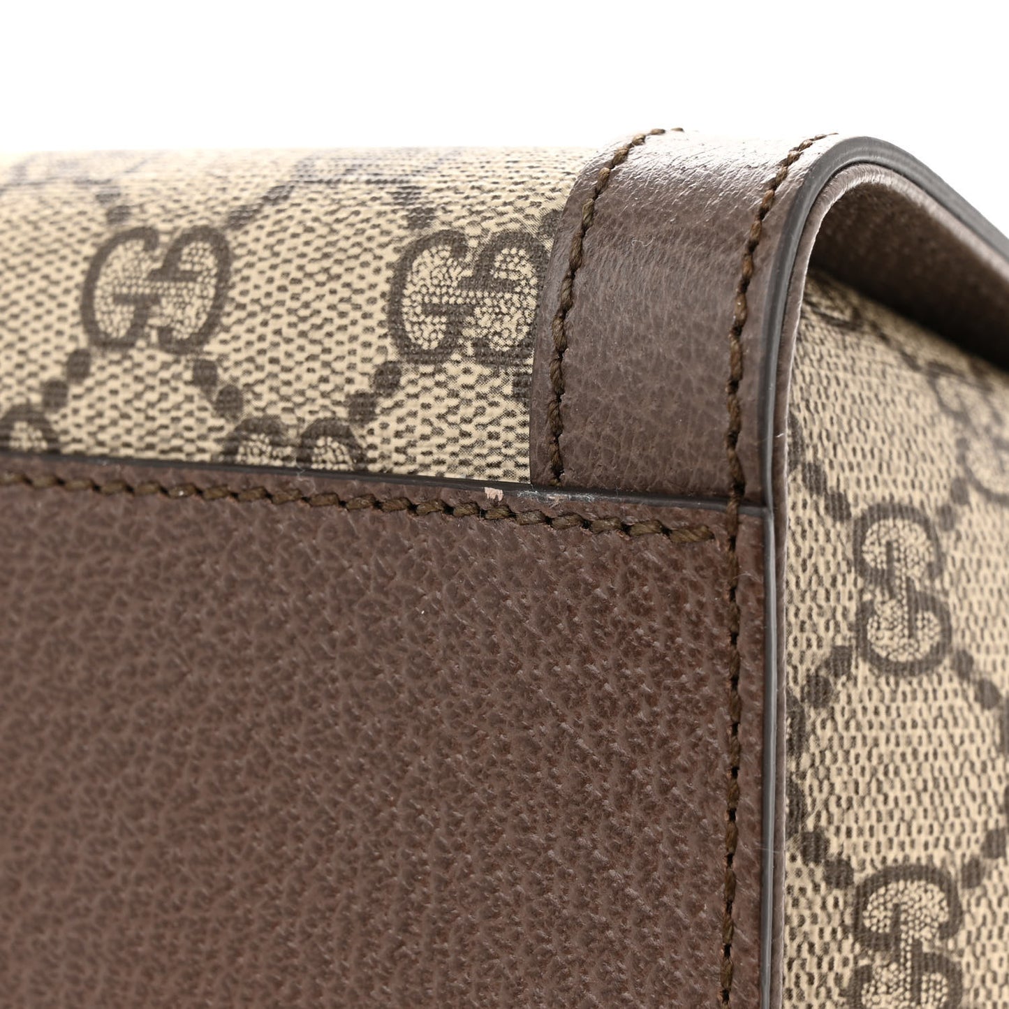 GG Supreme Monogram Web Medium Ophidia Tote Bag Brown