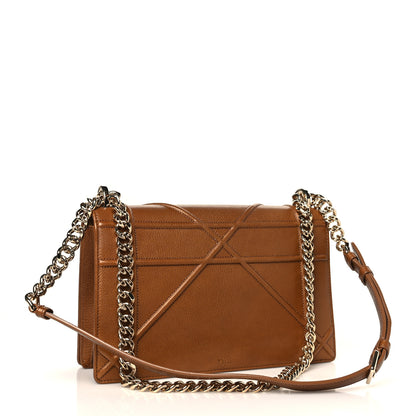 Christian Dior Grained Calfskin Medium Diorama Flap Bag Brown 3 of 10