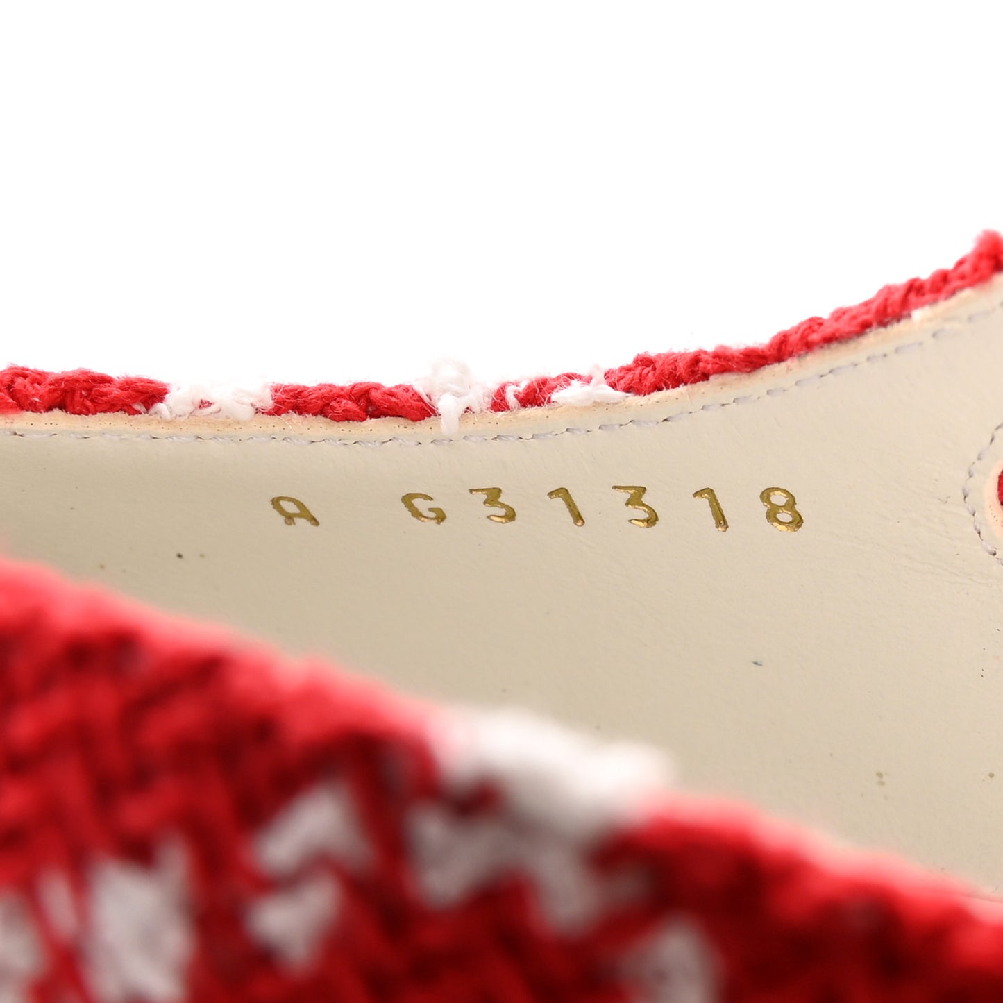 Tweed Grosgrain Cap Toe CC Slingback Pumps 39.5 Red White