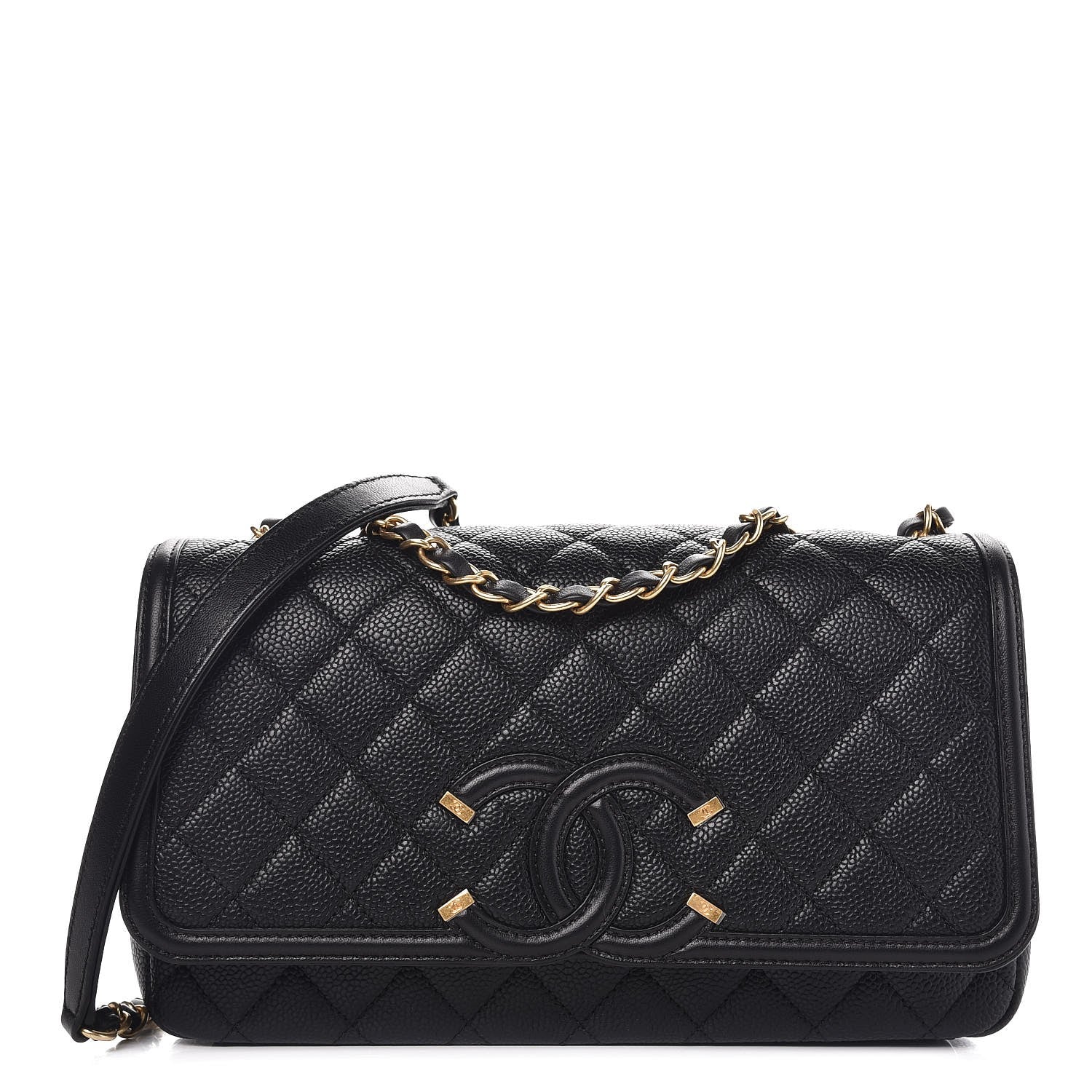 Chanel Caviar Quilted Medium CC Filigree Flap Black 1 of 7