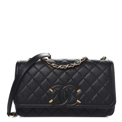Chanel Caviar Quilted Medium CC Filigree Flap Black 1 of 7