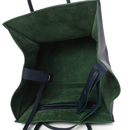 Celine Supple Calfskin Medium Phantom Luggage Navy Blue Green Trim 4 of 6