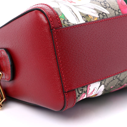 Gucci GG Supreme Monogram Flora Web Medium Ophidia Boston Red 9 of 11
