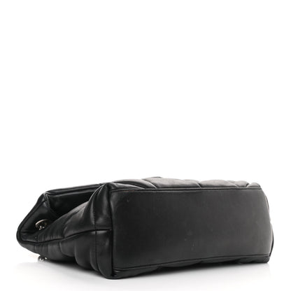 Saint Laurent Lambskin Quilted Small Loulou Puffer Monogram Chain Satchel Black 4 of 14