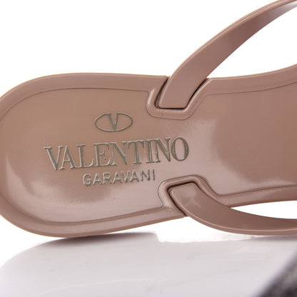 Valentino Garavani PVC Jelly Rockstud Bow Thong Sandals 39 Poudre 8 of 10