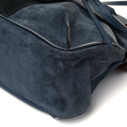 Chloe Suede Medium Lexa Shoulder Bag Silver Blue 9 of 11