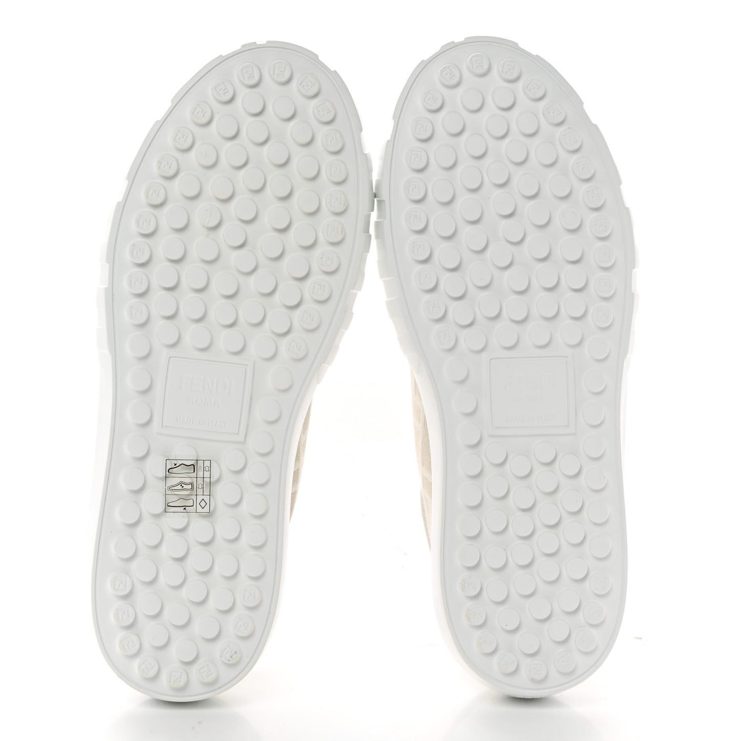 Fabric Jacquard FF Rainbow Womens Fendi Force Low-Top Sneakers 37 Avorio