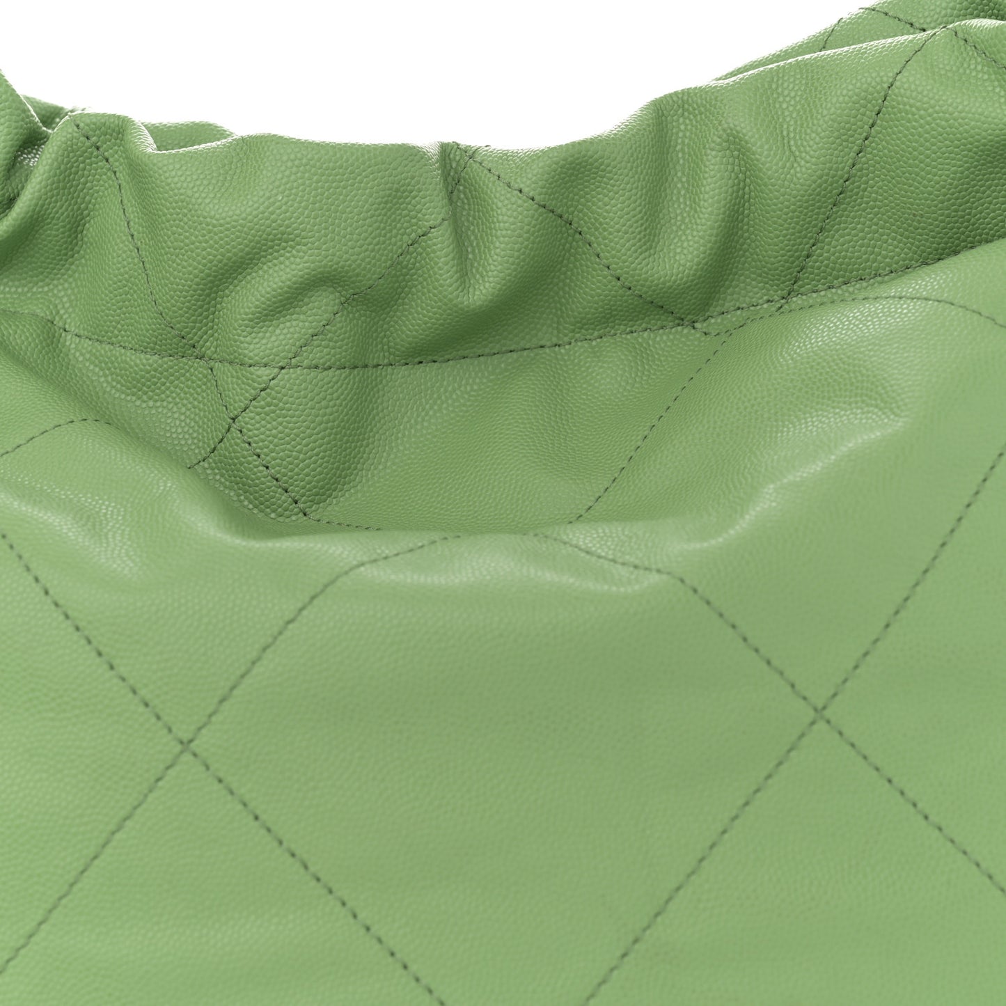 Shiny Caviar Quilted Chanel 22 Green