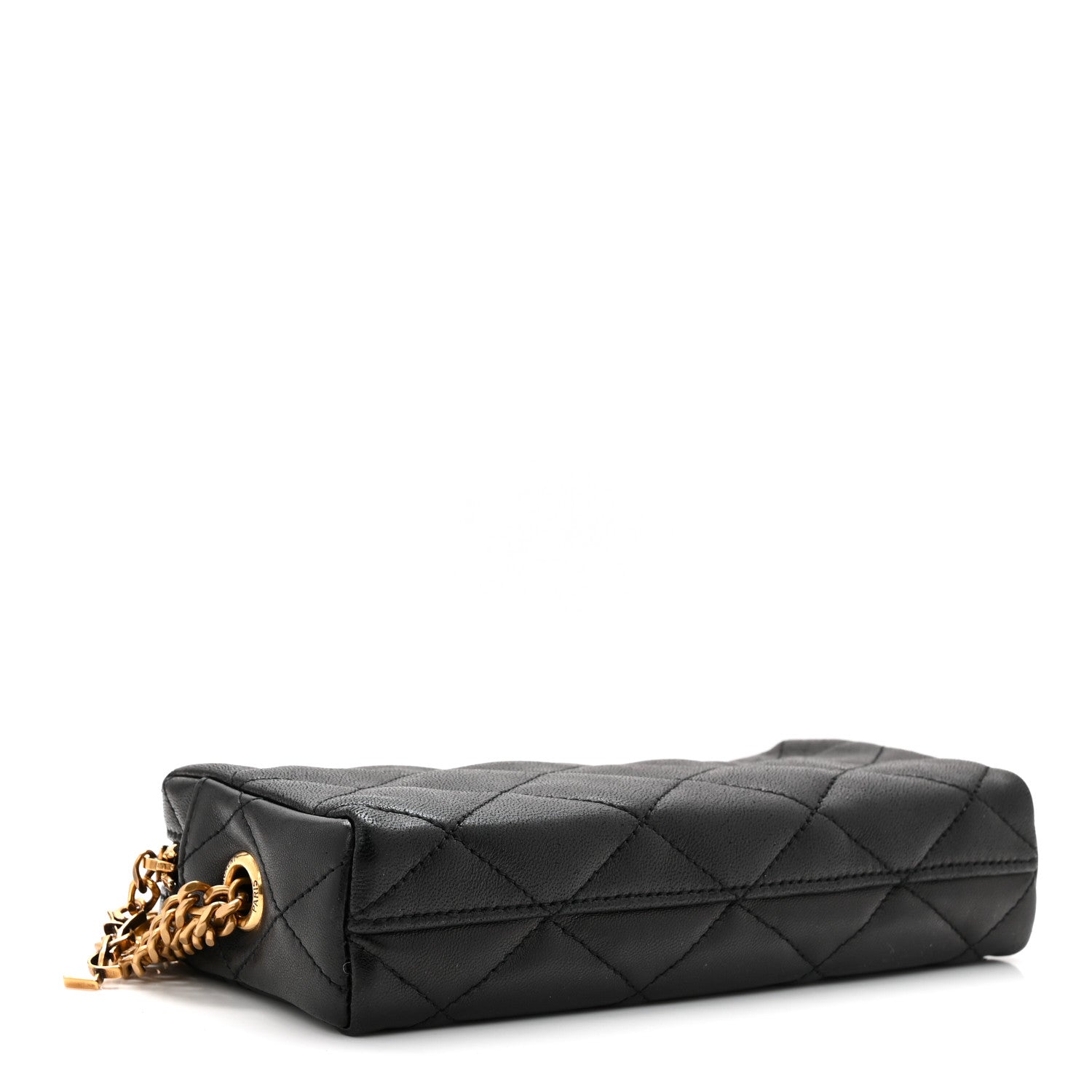 Saint Laurent Lambskin Quilted Cassandre Bijou Pouch Black 4 of 7