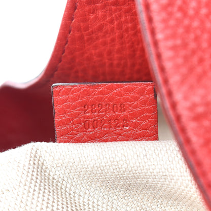 Gucci Pebbled Calfskin Large Soho Shoulder Bag Red 7 of 13