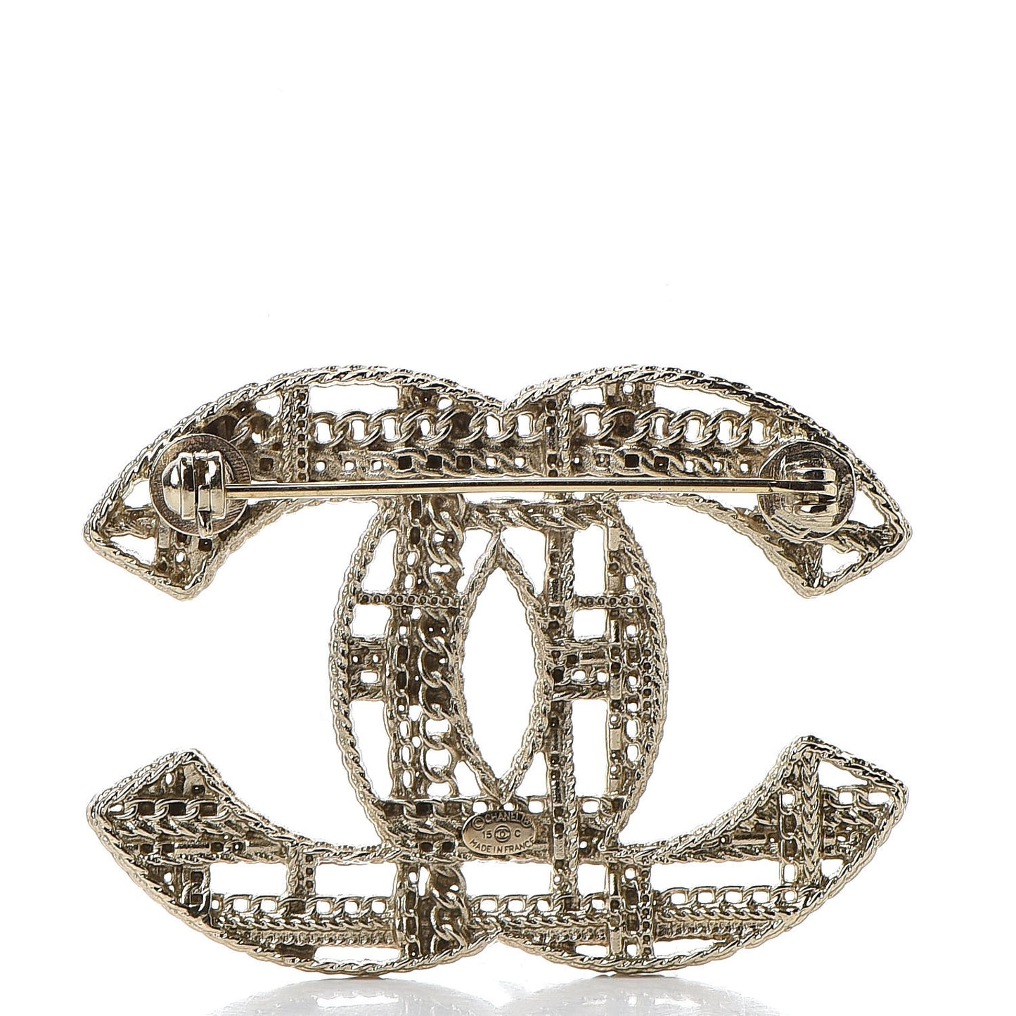 Chain CC Brooch Light Gold