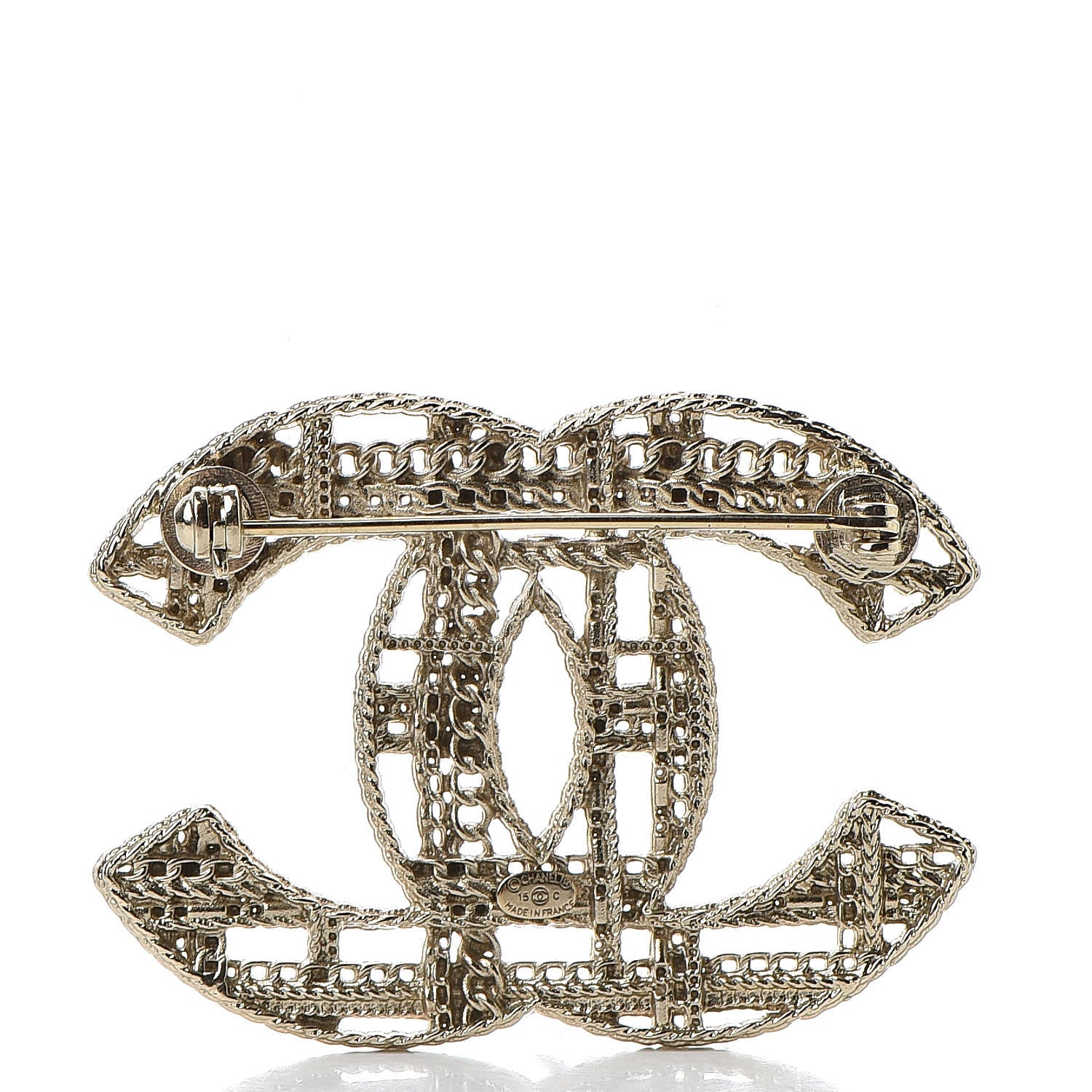 Chanel Chain CC Brooch Light Gold 3 of 5