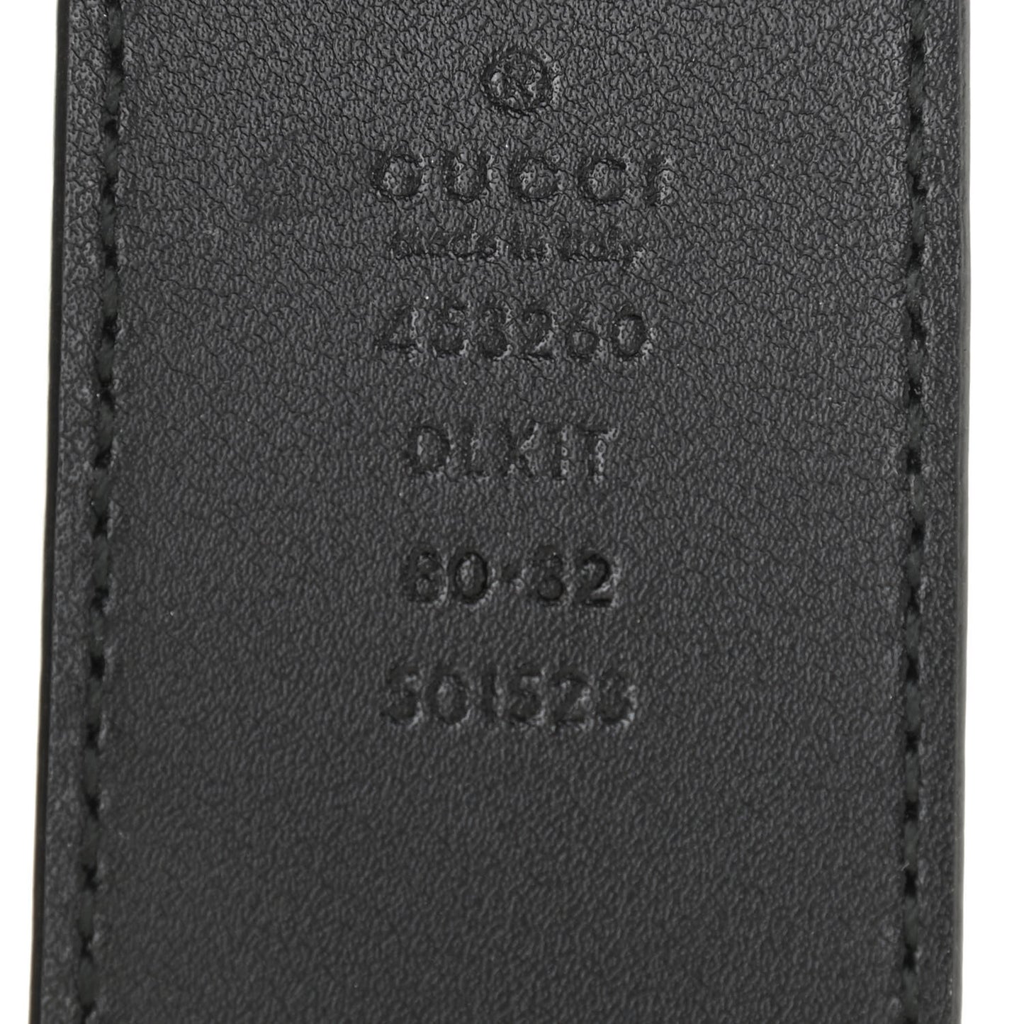 Moon Calfskin Pearl Double G 40mm Belt 80 32 Black Cream