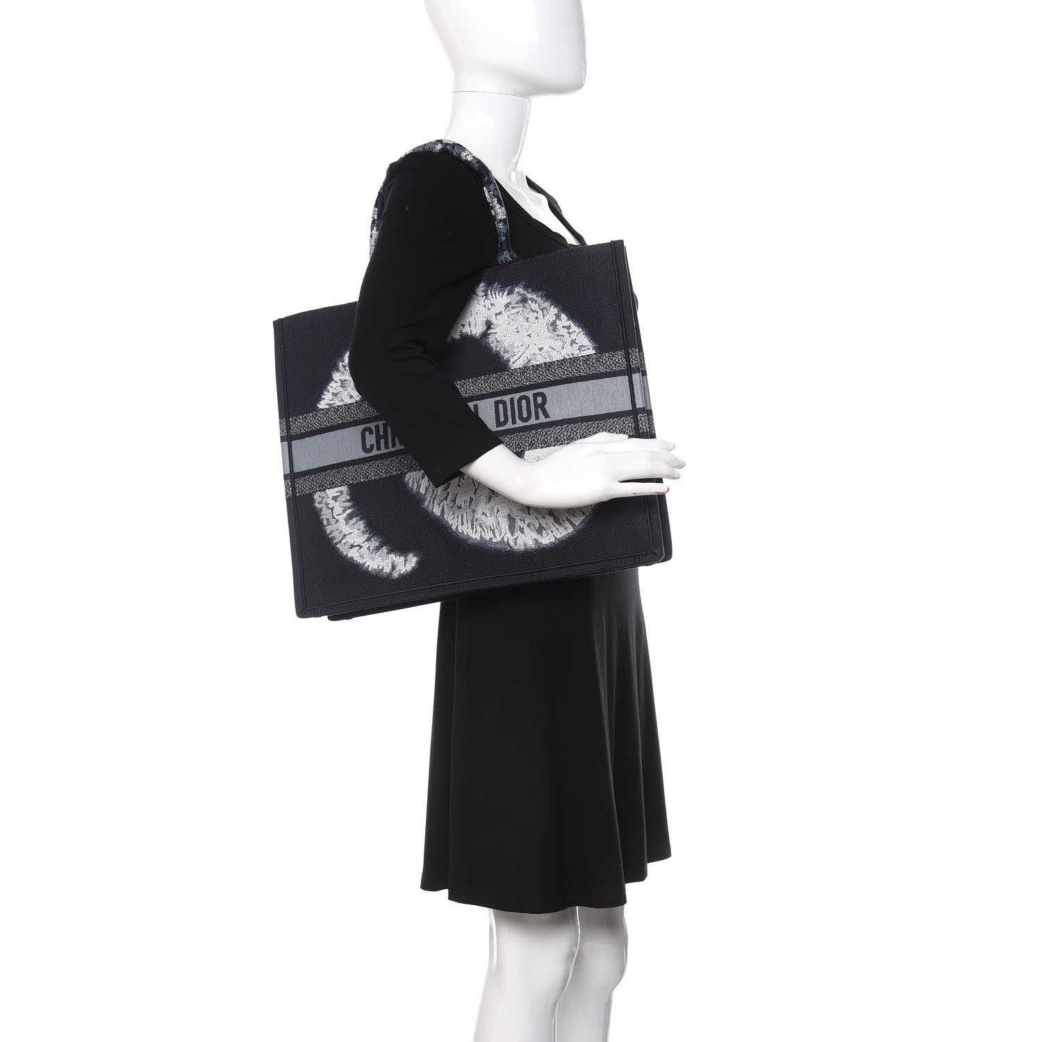 Christian Dior Canvas Embroidered Tie Dye Book Tote Blue Multicolor 2 of 10