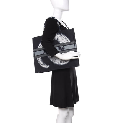 Christian Dior Canvas Embroidered Tie Dye Book Tote Blue Multicolor 2 of 10