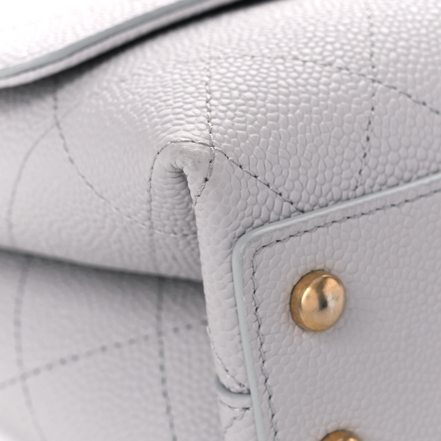 Chanel Grained Calfskin Small Stitched Flap Grey 8 of 12