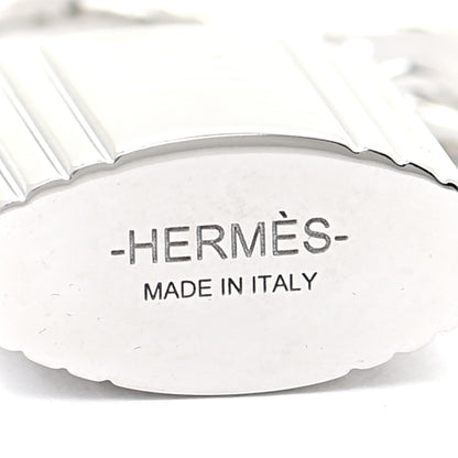 Hermes Palladium Mini Loop Charms Cadenas Scarf Ring Silver 3 of 3
