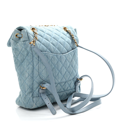 Chanel Washed Denim Quilted Small Urban Spirit Backpack Light Blue 3 of 10