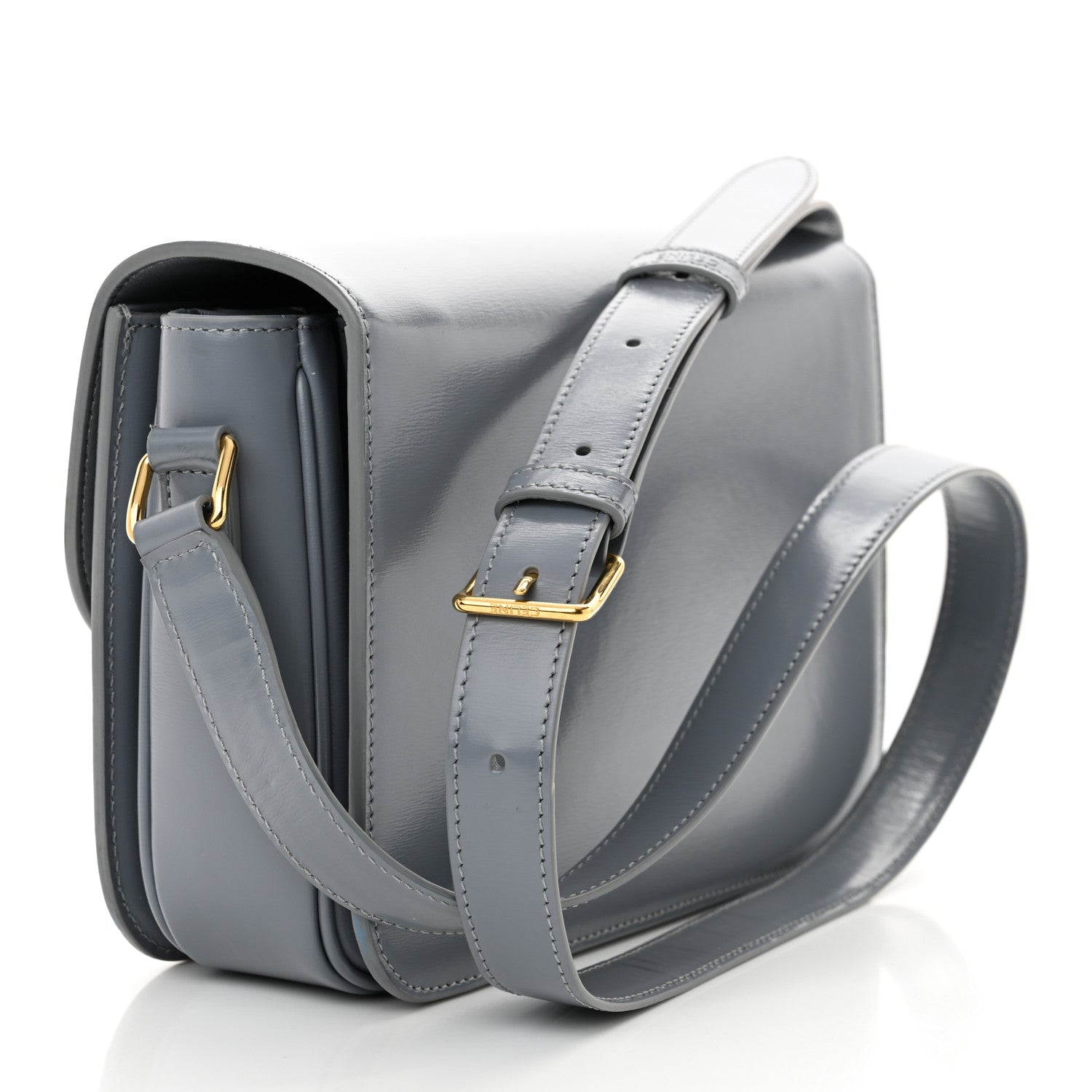 Celine Shiny Calfskin Medium Triomphe Soft Blue 3 of 14