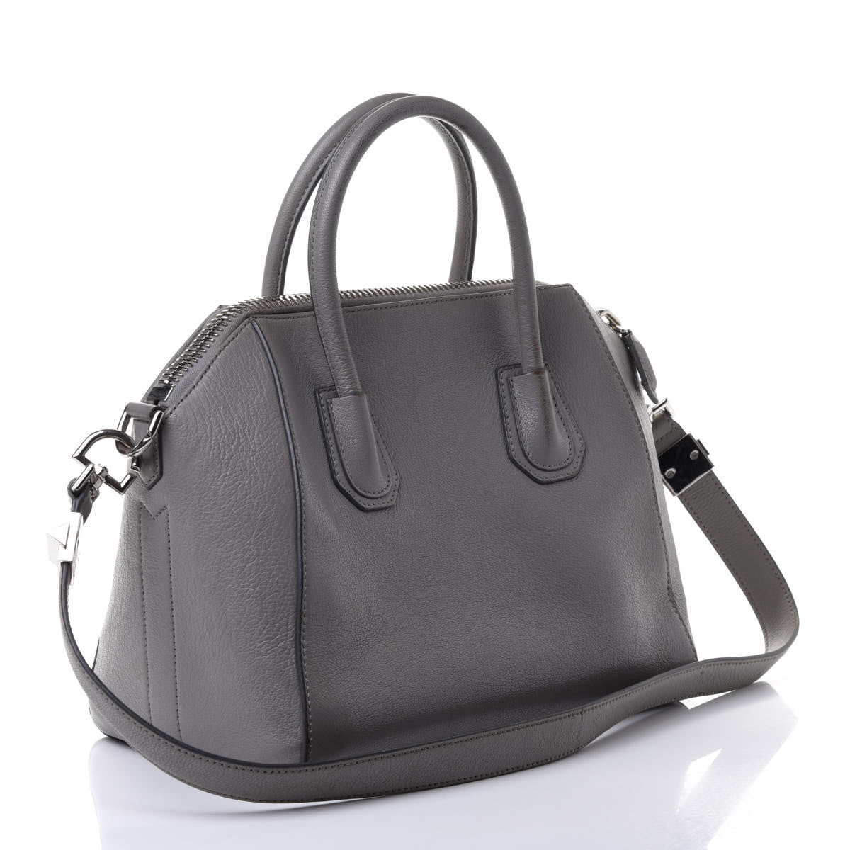 Sugar Goatskin Small Antigona Pearl Grey