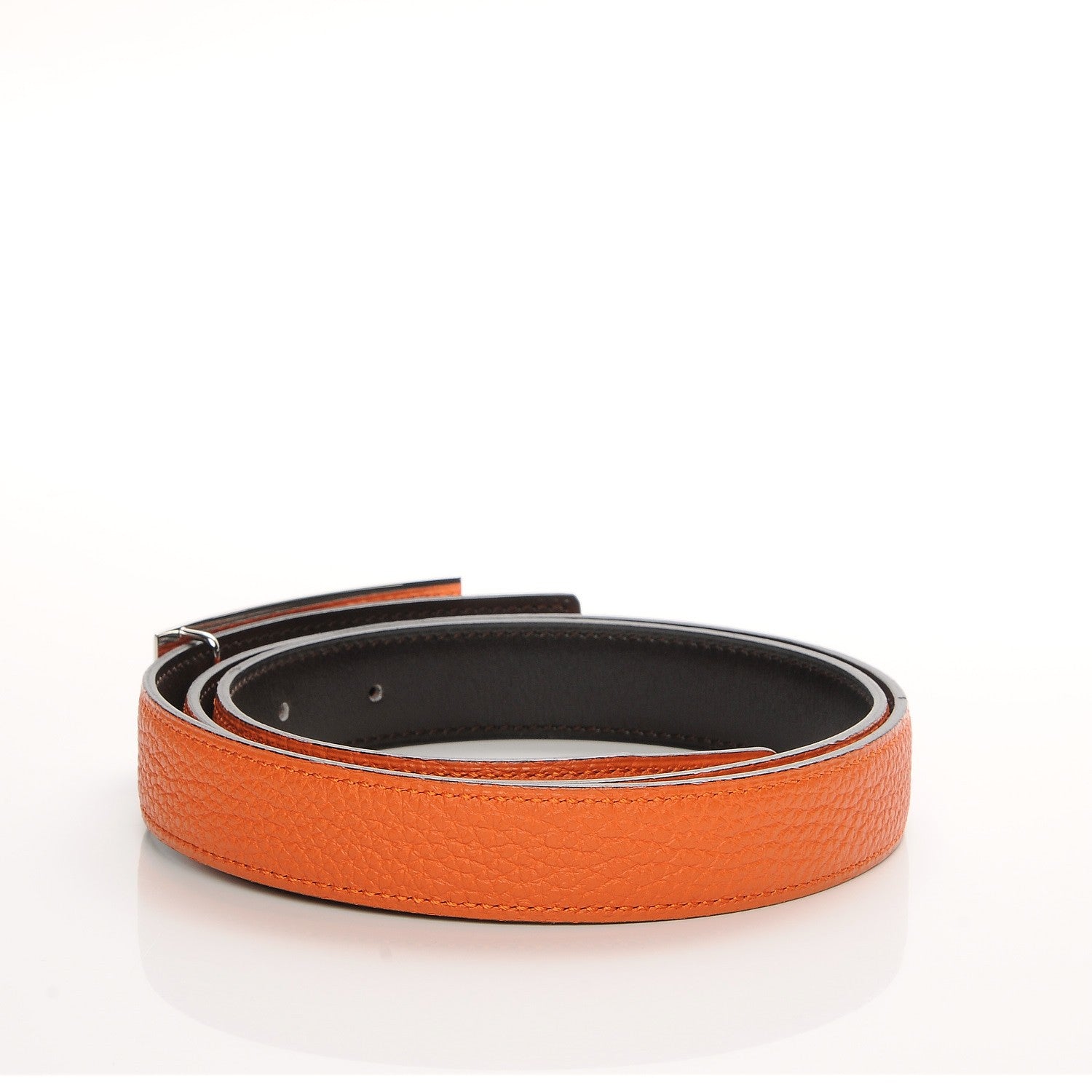 Hermes Togo Swift 24mm Sydney 90 Belt Orange Chocolate 3 of 8