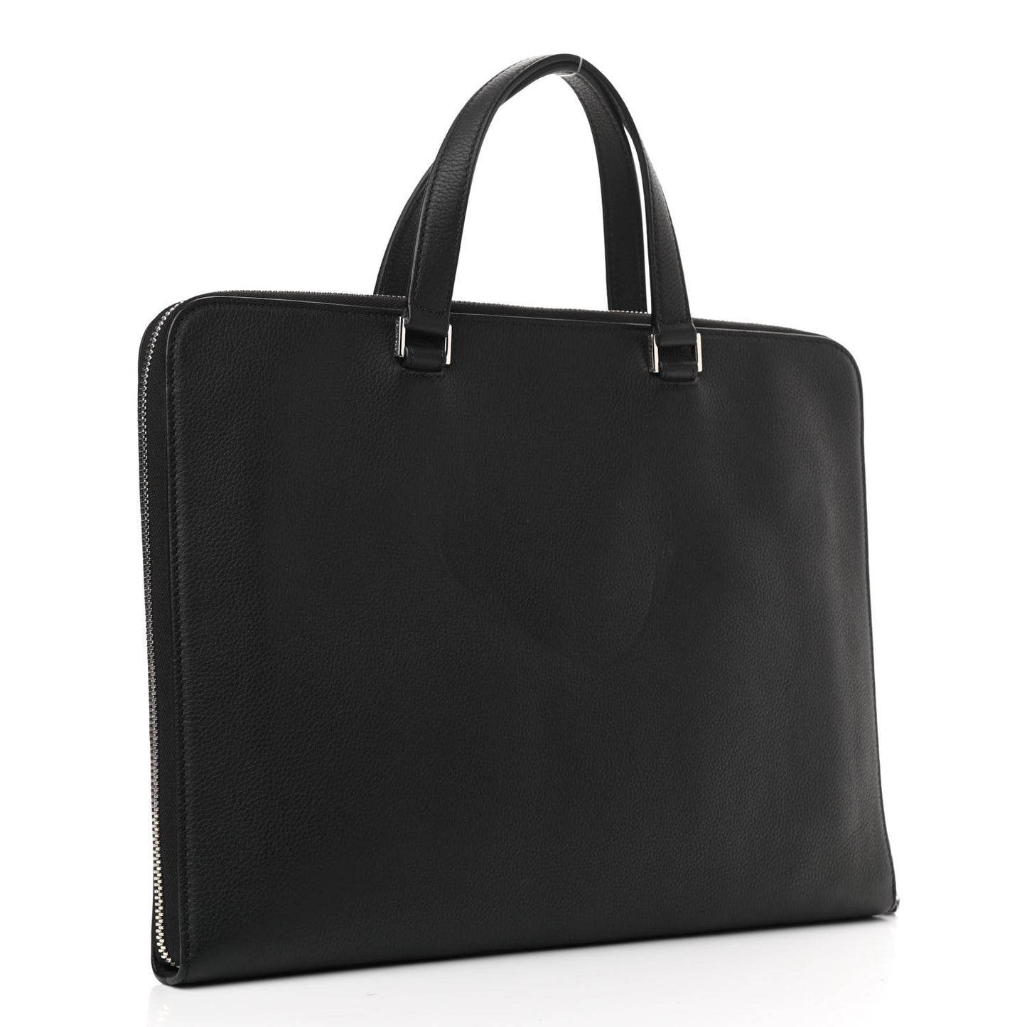 HOMME Calfskin Zip Around Briefcase Black