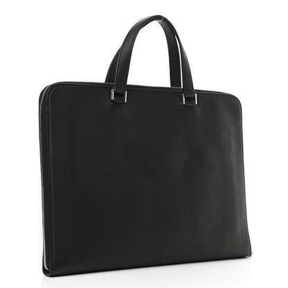 Christian Dior HOMME Calfskin Zip Around Briefcase Black 2 of 11