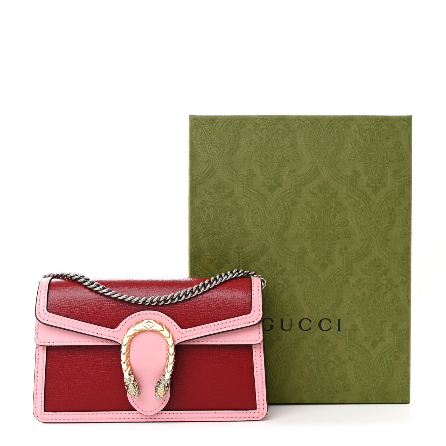 Azalea Calfskin Enamel Super Mini Dionysus Shoulder Bag New Cherry Red Wild Rose Off White