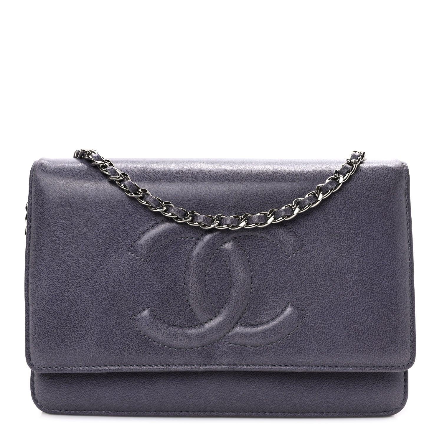 Chanel Lambskin Timeless CC Wallet on Chain WOC Light Purple 1 of 10