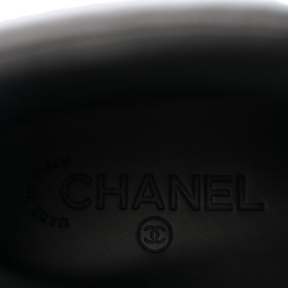 Chanel Lambskin Logo High Top Sneakers 36 Navy Black 8 of 11