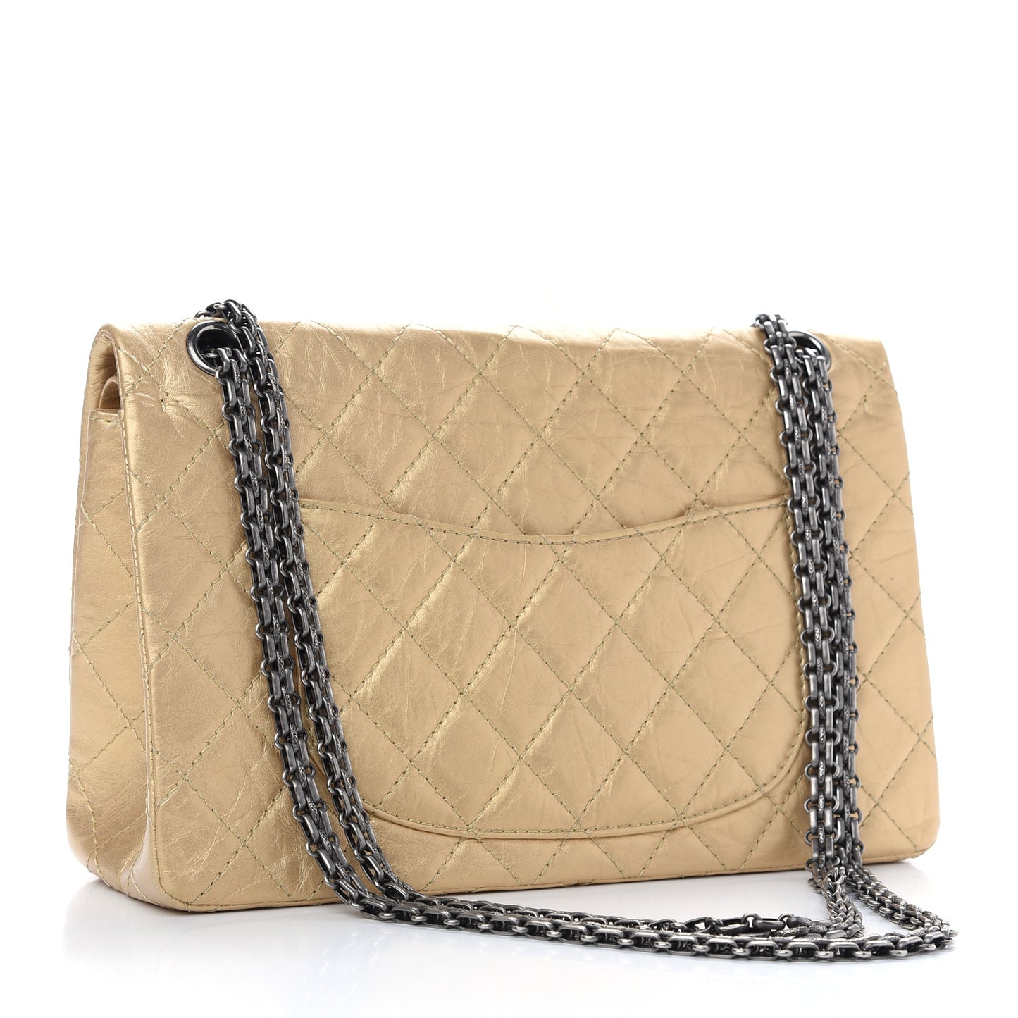 Metallic Aged Calfskin Quilted 2.55 Reissue 226 Flap Gold