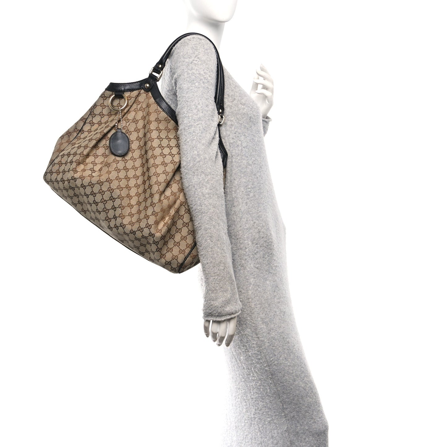 Monogram Large Sukey Tote Beige Ebony Black