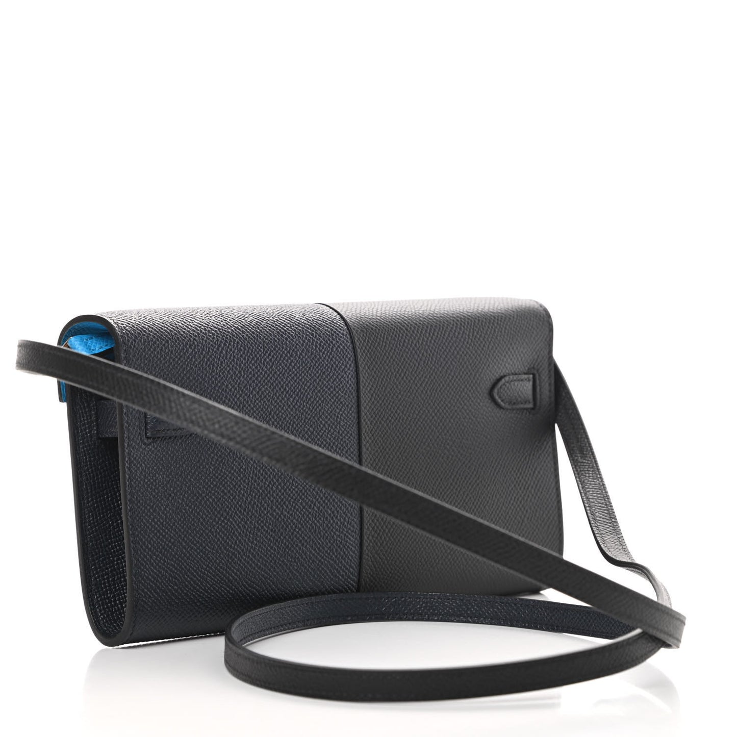 Epsom Casaque Kelly Wallet To Go Black Bleu Indigo Bleu Frida