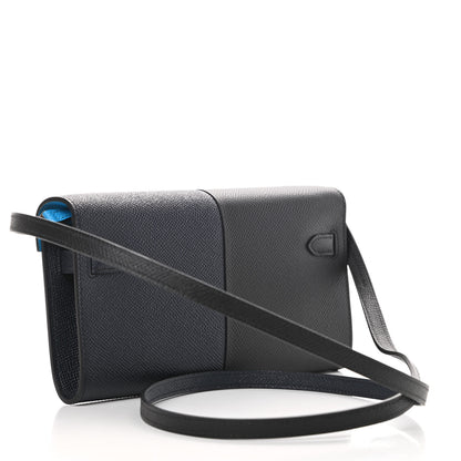 Hermes Epsom Casaque Kelly Wallet To Go Black Bleu Indigo Bleu Frida 3 of 11