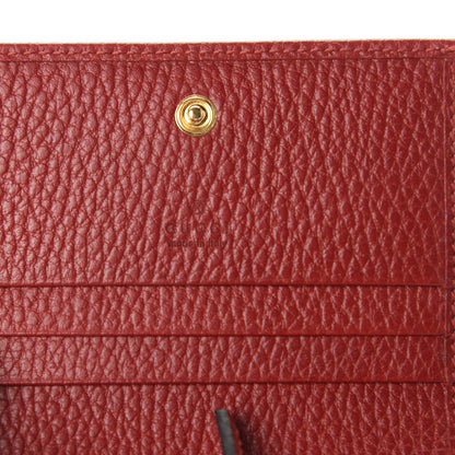 Gucci Pebbled Calfskin GG Marmont Card Case Hibiscus Red 6 of 7