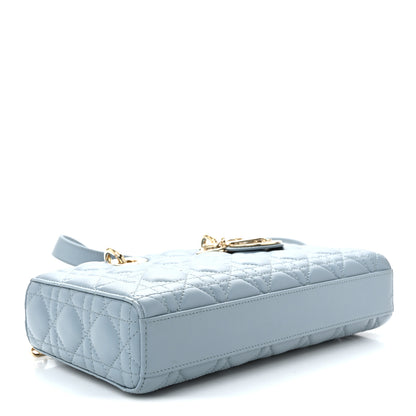 Christian Dior Lambskin Cannage Medium Lady D-Joy Light Blue 4 of 9