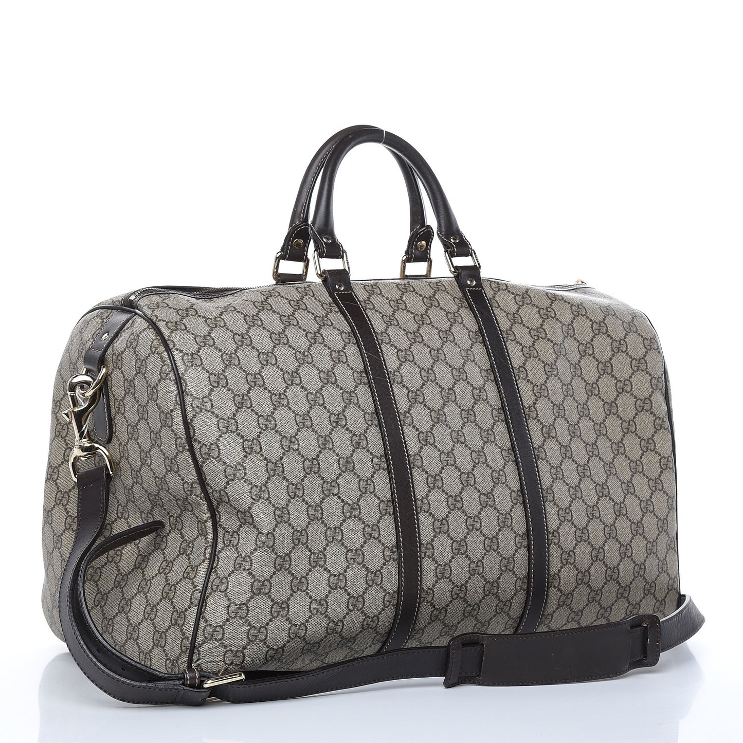GG Plus Monogram Medium Carry On Duffle Bag Brown