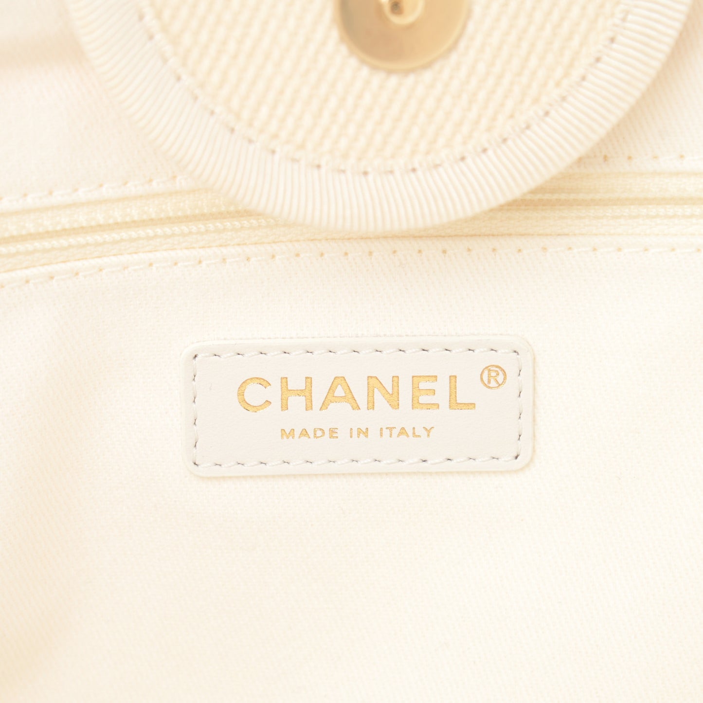 Canvas Pearl Medium Deauville Tote Ecru Beige