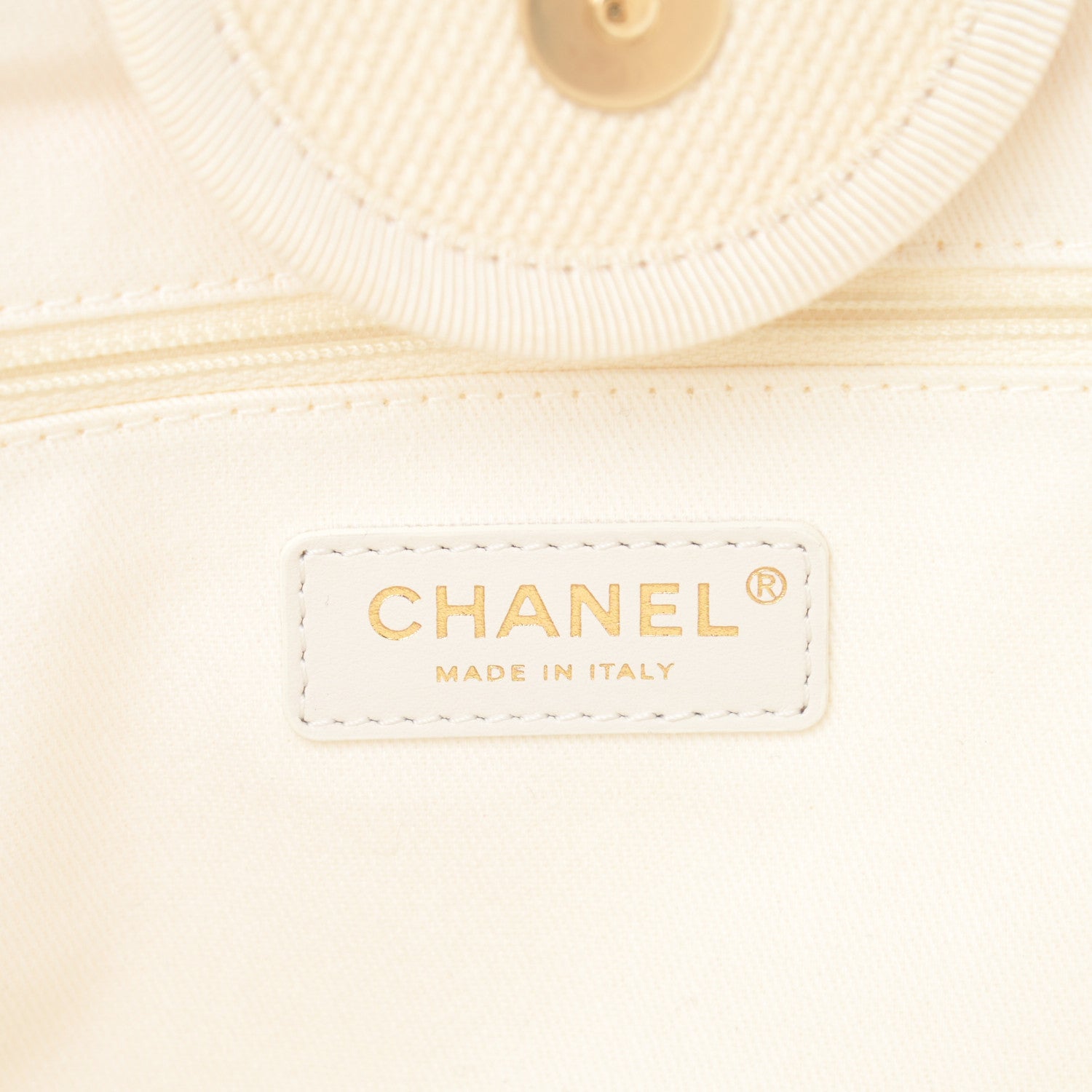 Chanel Canvas Pearl Medium Deauville Tote Ecru Beige 6 of 10