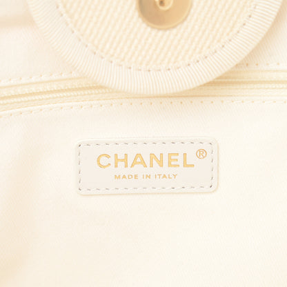 Chanel Canvas Pearl Medium Deauville Tote Ecru Beige 6 of 10