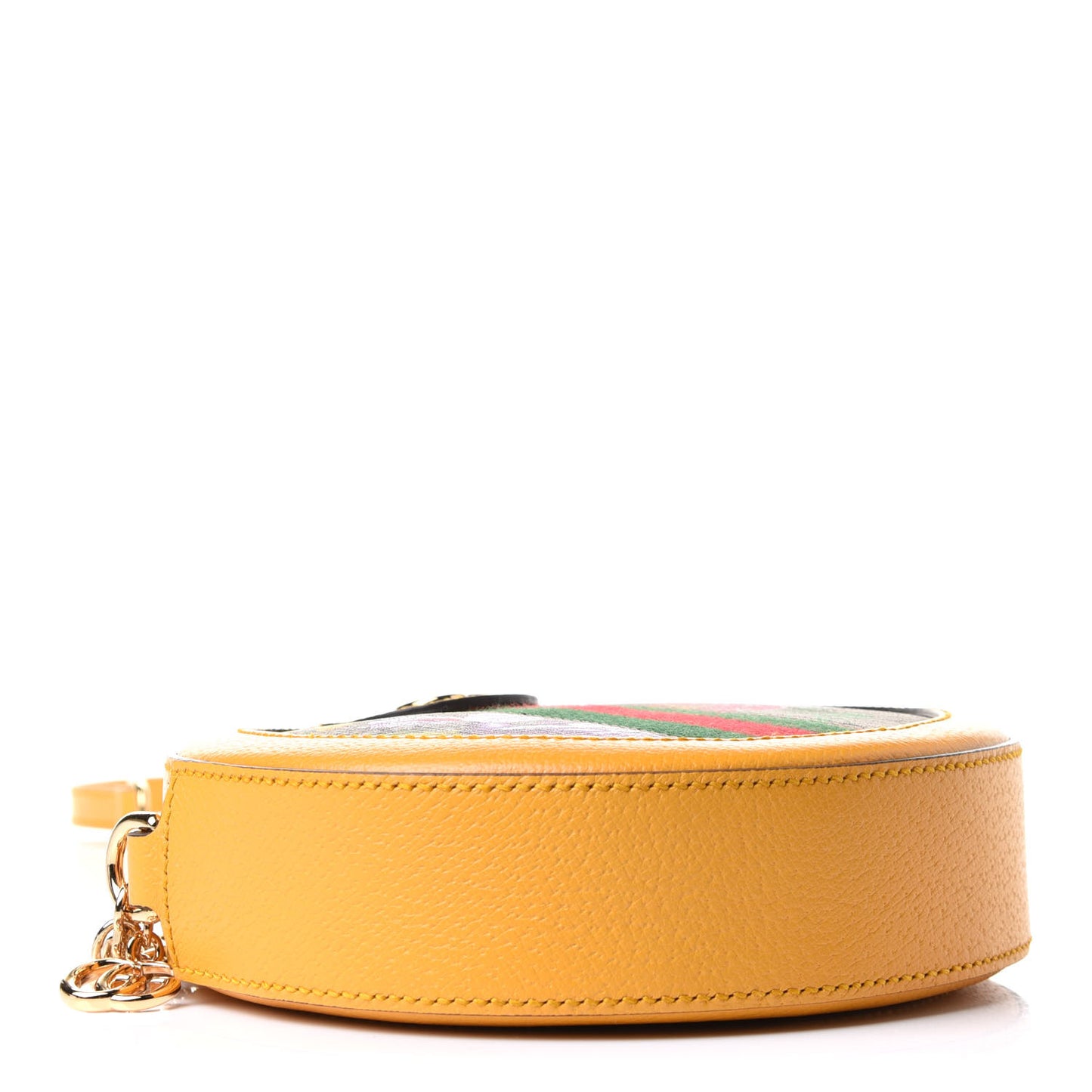 GG Supreme Monogram Flora Web Mini Ophidia Round Shoulder Bag Beige Multicolor Crop