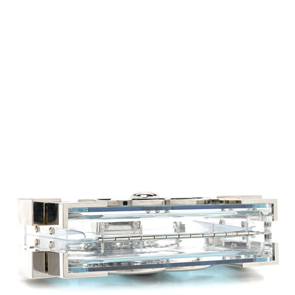 Chanel Plexiglass Boy Brick Lego Clutch Blue Silver 4 of 13