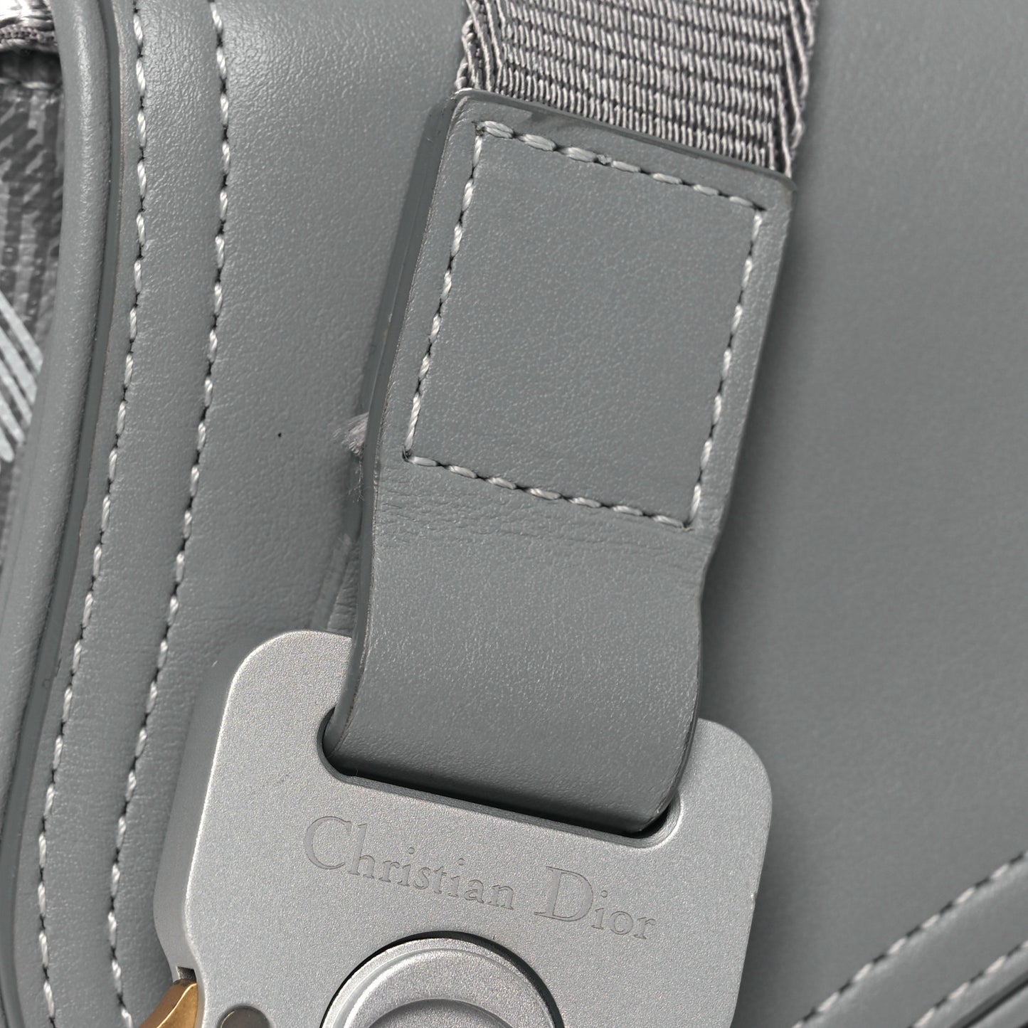 Coated Canvas CD Diamond Mens Mini Saddle Bag Grey