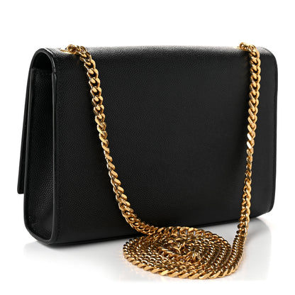 Saint Laurent Grain De Poudre Small Classic Monogram Kate Satchel Black 3 of 11