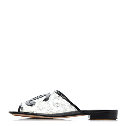Chanel Patent PVC CC Sandal Mule 37 Black 1 of 32