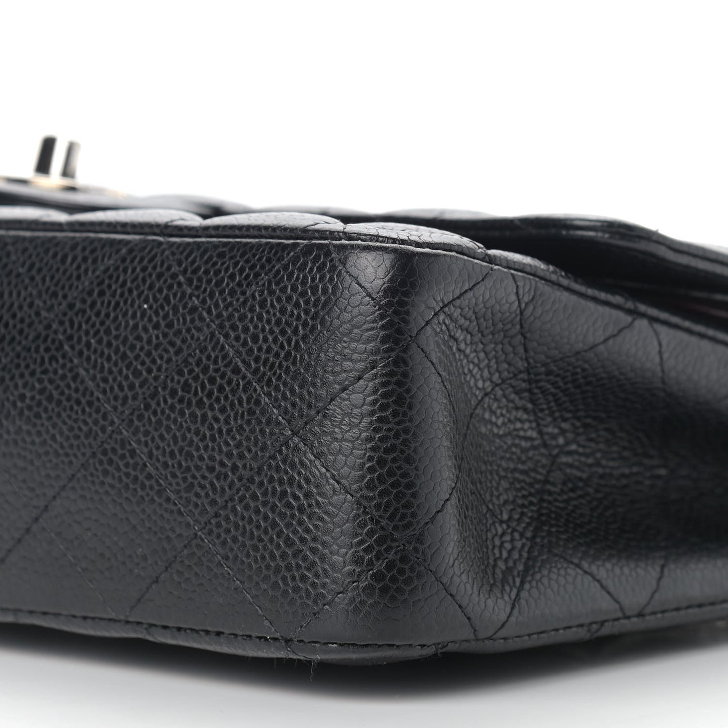 Caviar Quilted Medium Double Flap Black