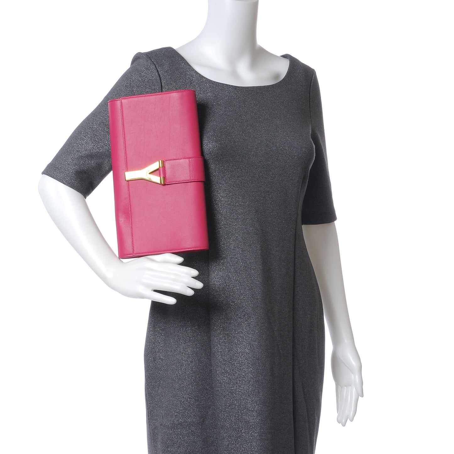 Leather Classic Y Chyc Clutch Fuchsia