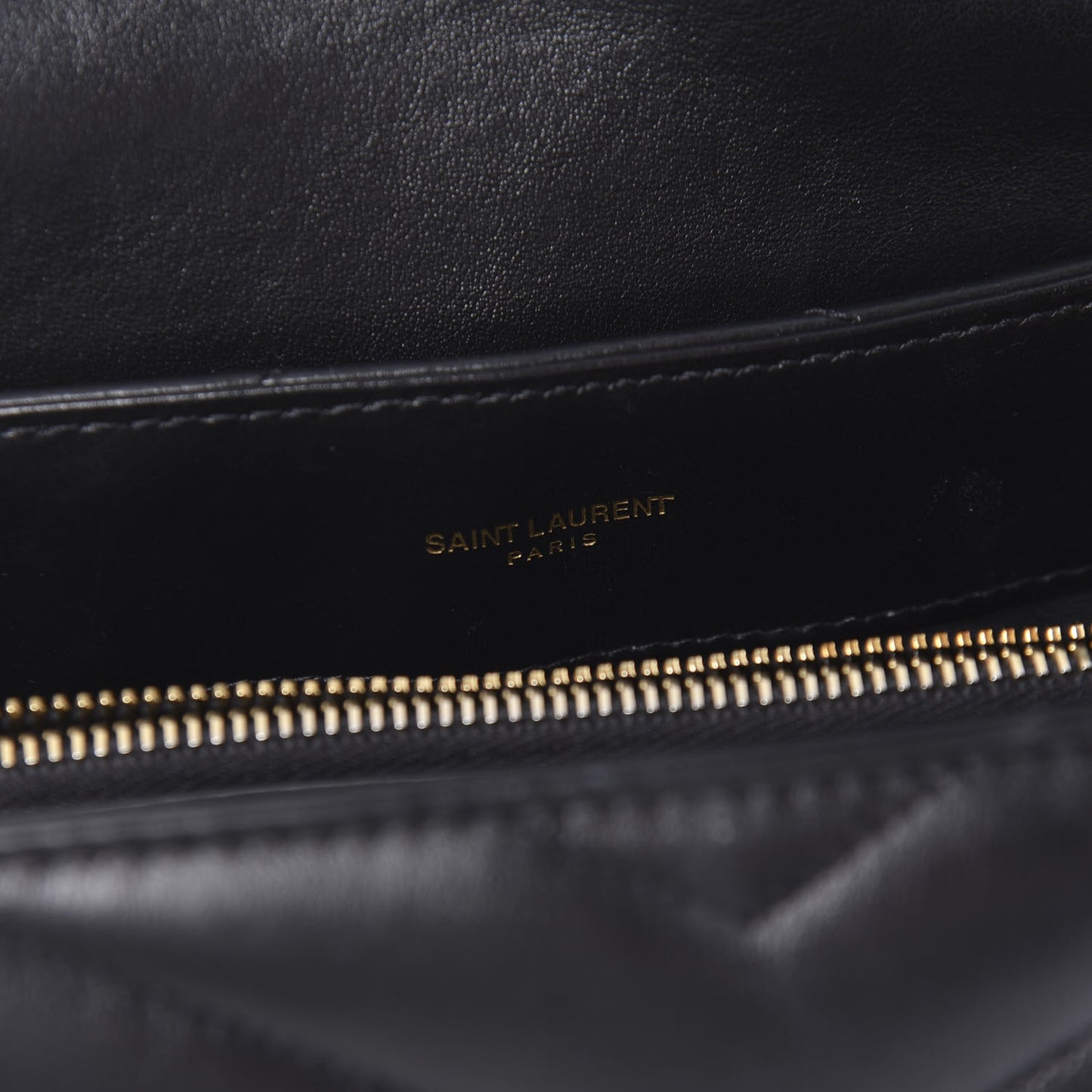 Calfskin Y Quilted Monogram Medium Loulou Chain Satchel Black