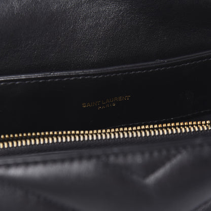 Saint Laurent Calfskin Y Quilted Monogram Medium Loulou Chain Satchel Black 8 of 9