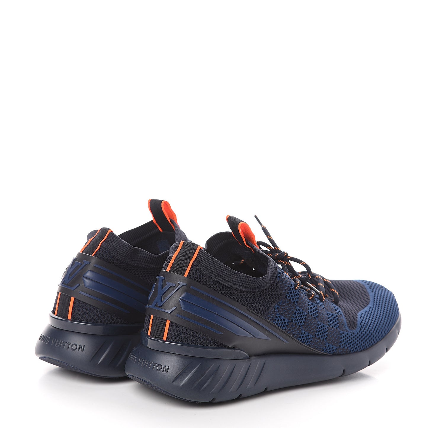 Knit Damier Fastlane Sneakers 8.5 Cobalt
